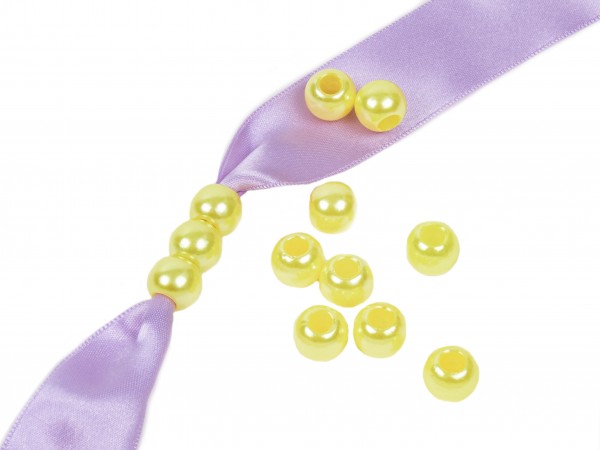 Großlochperlen 12mm – pastellgelb (20 Stk)