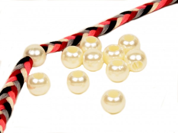 Großlochperlen 12mm – elfenbein (20 Stk)