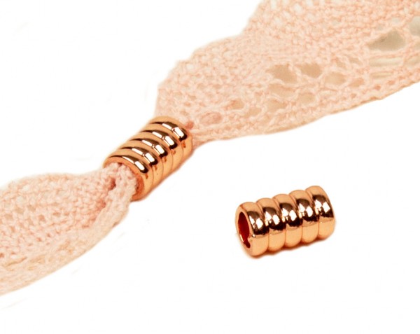 Metallperlen Röhrchen 11 5x7mm – roségold (2 Stk)