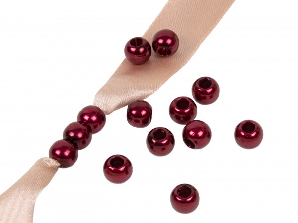 Großlochperlen 12mm – weinrot (20 Stk)