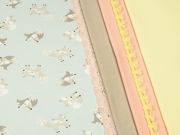Stoff-Paket "little fox" lightblue *2