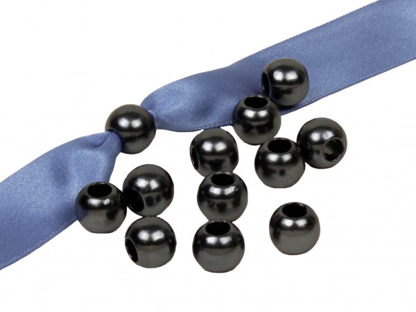 Großlochperlen 12mm – dunkelgrau (20 Stk)